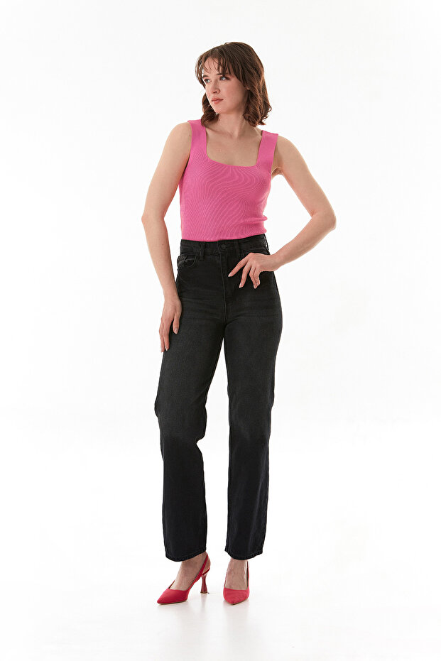 Basic-Strickbluse mit quadratischem Ausschnitt - 2