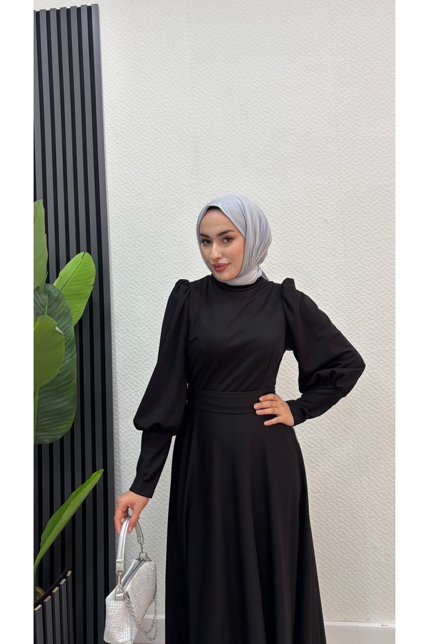Balon Kol Tesettür Elbise - 6