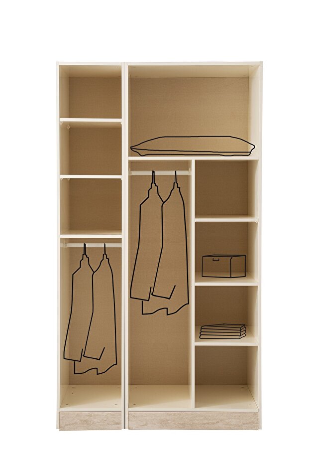 ANTİK MDF 3 KAPILI DOLAP - 2