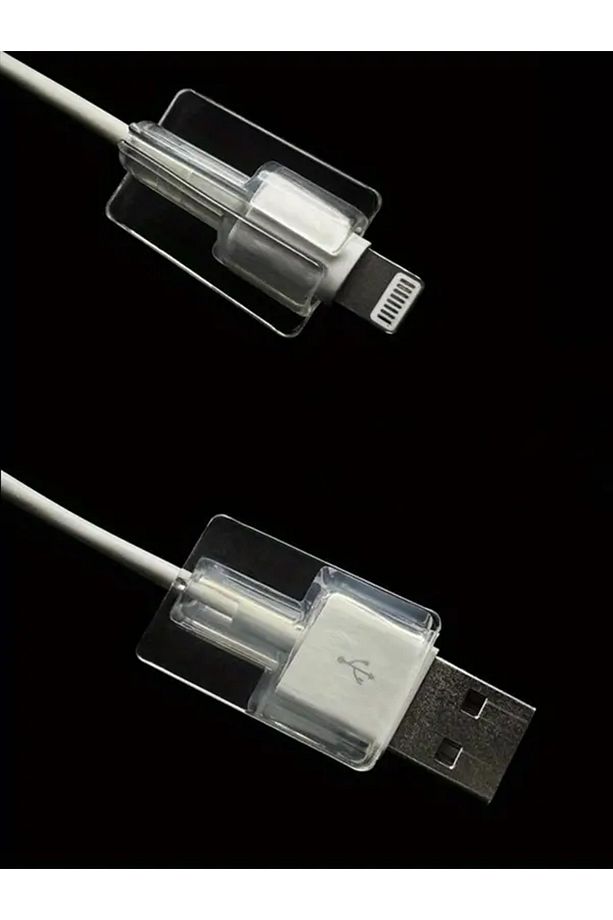Apple-Android Type-C Kabloları İçin Şeffaf Kablo koruyucusu Samsung/Xiaomi 2 adet - 2