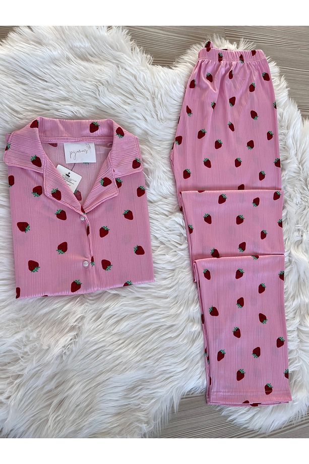 Pembe Çilek Desenli Pegasus Pijama Takımı - 2