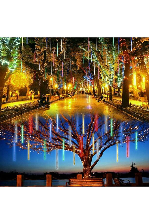 3.2M Meteor Kayan Led RGB Led 8'li İç Mekan Ve Dış Mekan Bahçe Teras Yazlık Ev Ofis Dekor Süsleme - 3