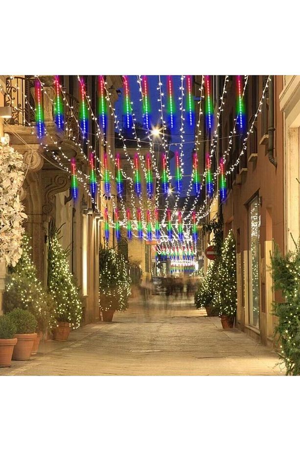 3.2M Meteor Kayan Led RGB Led 8'li İç Mekan Ve Dış Mekan Bahçe Teras Yazlık Ev Ofis Dekor Süsleme - 4