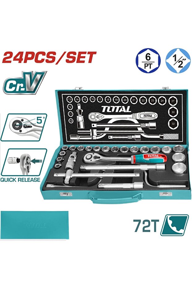 24PCS 1/2" Socket Set - 1