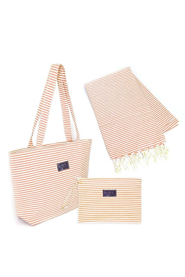 Peshtemal Beach Bag Towel Makeup Bag Tool Set