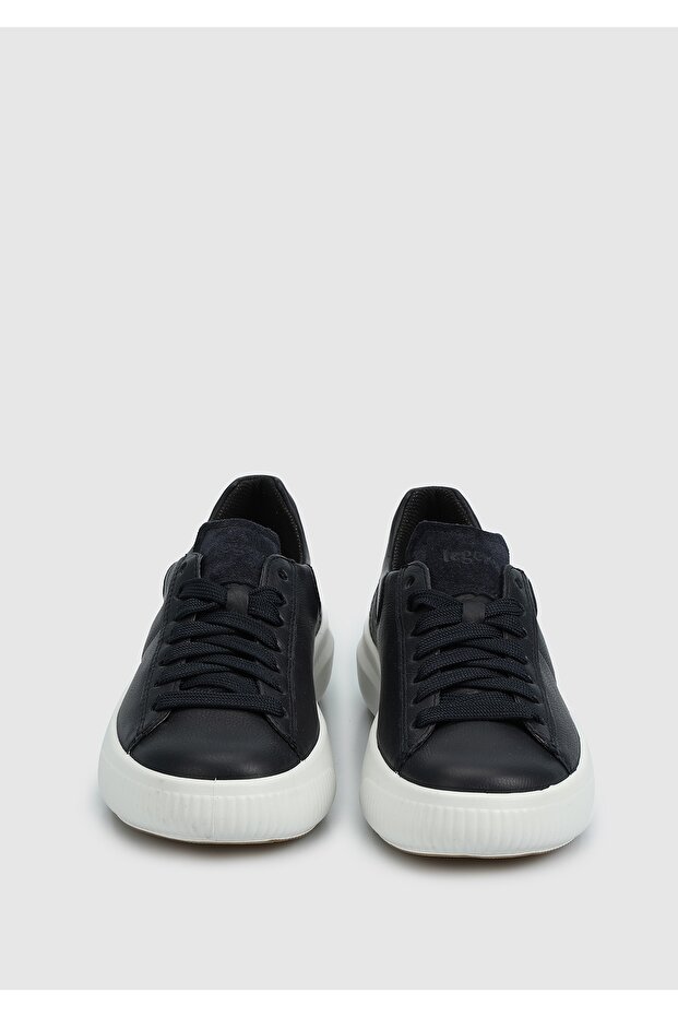 Lacivert Deri Kadın Sneaker - 3