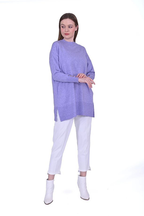 İNVEE 6882 Yün Karışımlı Lila Tunik - 1