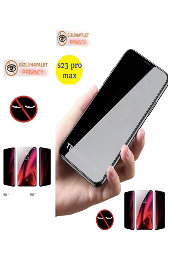 Reeder S23 Pro Max Ghost واقي شاشة للخصوصية بتغطية كاملة من الزجاج غير القابل للكسر