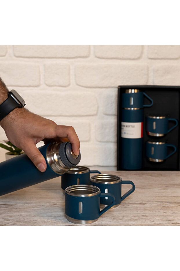 Mobgift Isim Baskılı Paslanmaz Çelik Termos 2 Bardaklı - 4