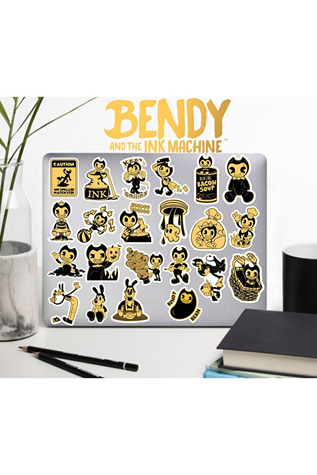 مجموعة ملصقات Bendy Ink Machine - ملصق الكمبيوتر المحمول والكمبيوتر اللوحي والكمبيوتر المحمول