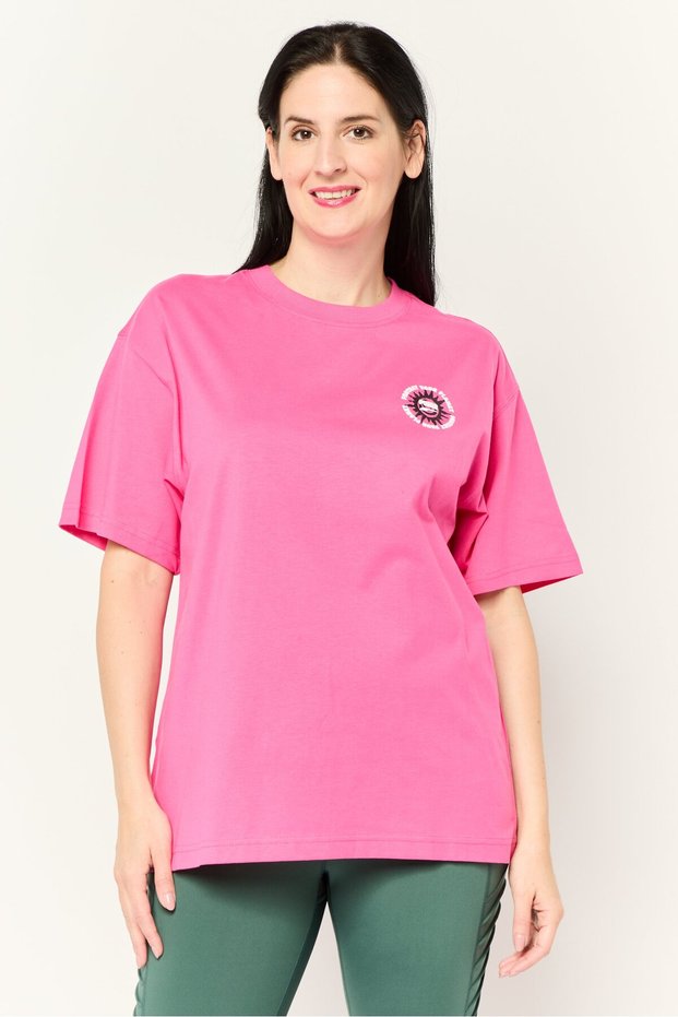 Women Sportswear Fit Short Sleeve Outdoor Top, Pink
