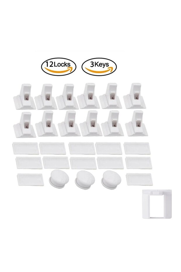 12 Locks 3 Keys Baby Safety Lock Invisible Lock Kids Security Drawer Latch Cabinet Door Magnetic Chi