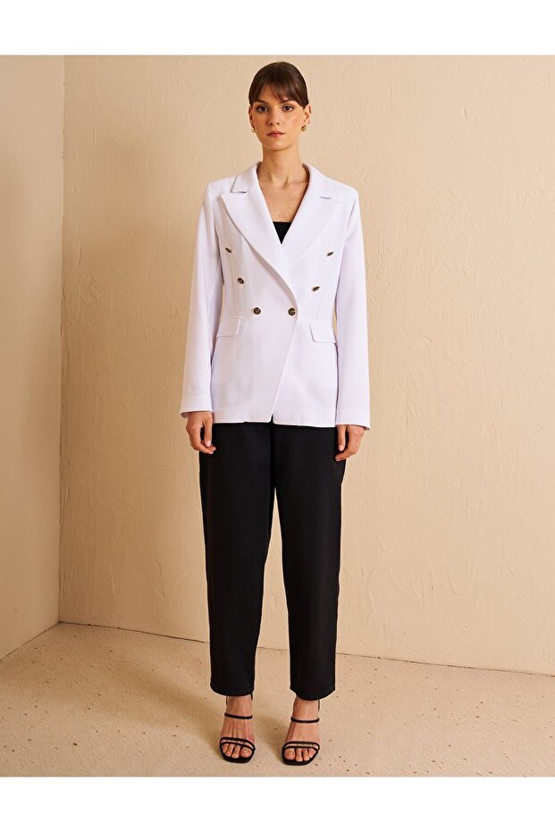 سترة بليزر بأزرار - أبيض بصري - 5