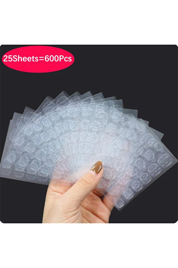Transparent 600PCS Double Sided Glue Nail Sticker Adhesive Tabs Waterproof Breathable Fake Nail Glue