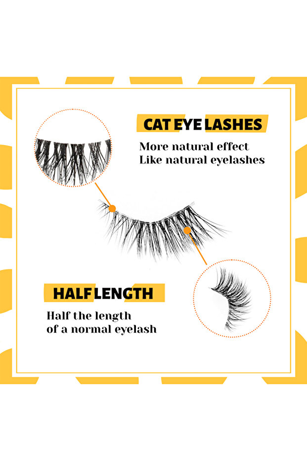 رموش نصفية بمظهر طبيعي 10 أزواج من رموش القطط السميكة 10 مم رموش خفيفة ذات طول قصير... - 2