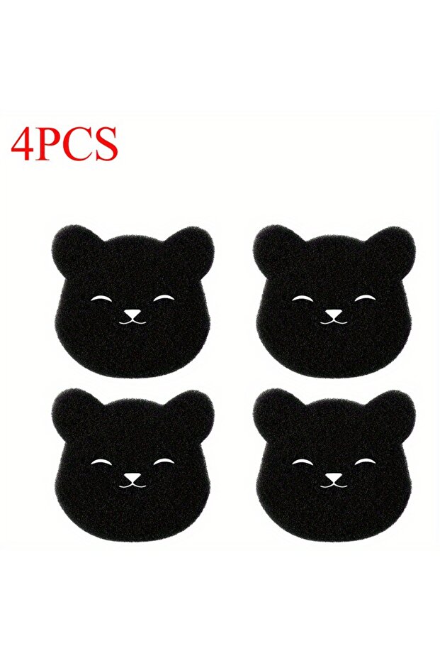Black 4pcs 4PCS 2 In 1 Hair Remover Bear Shape Laundry Ball Washing Machine Lint Catcher Reusable Cl