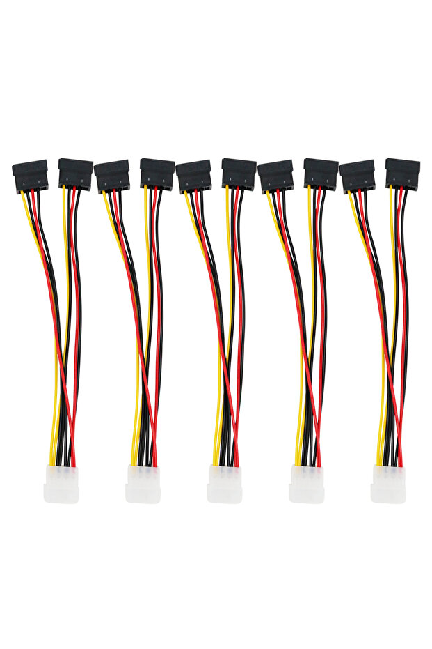 13 سم 5 قطع 4 دبوس موليكس إلى 2 × 15 دبوس ساتا الطاقة Y محول كابل ل IDE 8 بوصة