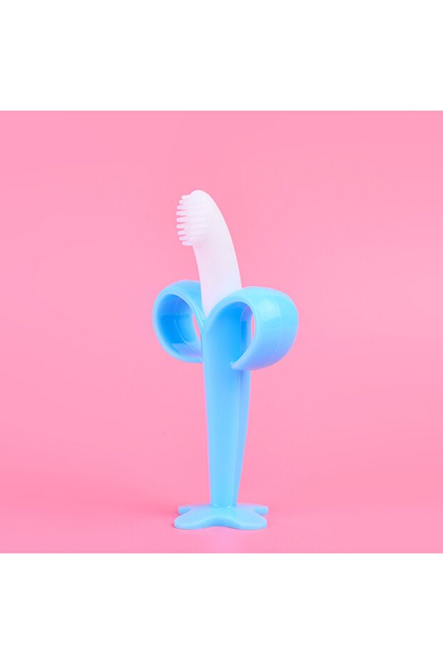 A Baby Silicone Training Toothbrush BPA Free Banana Shape Safe Toddle Teether Chew Toys Teething Ri.