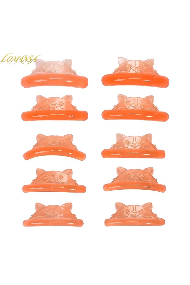 Orange Lomansa 5 Pairs C Curl Silicone Eyelash Perm Pads Sticky Lashes Rod Shield Lifting 3D Eyelash