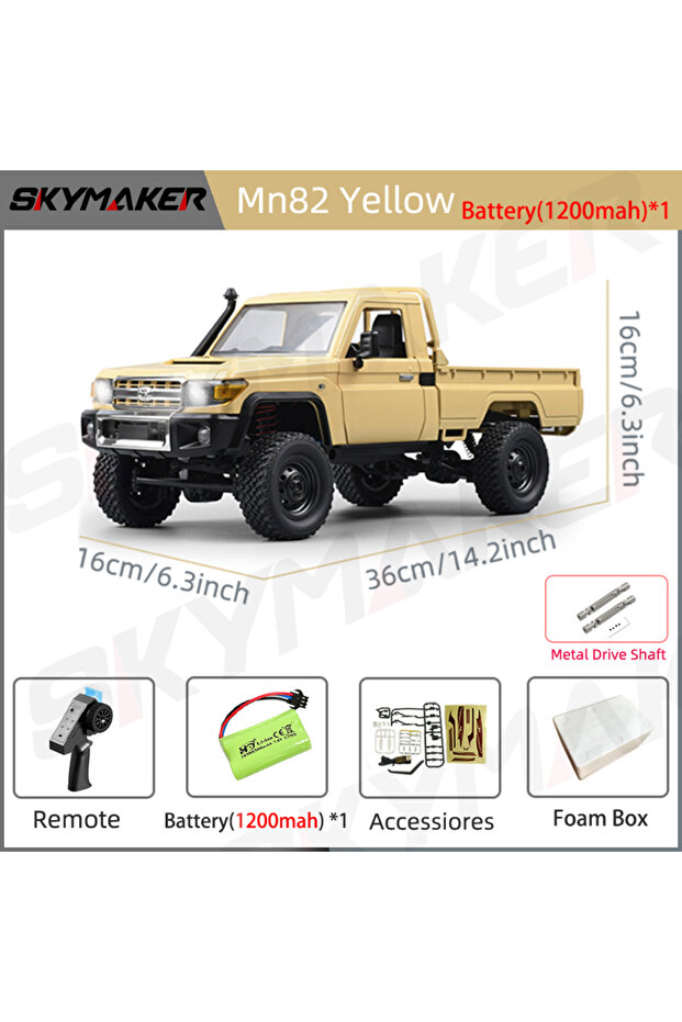 Mn82-Y-1B1200-MDS-FB 1:12 Rc Car Skymaker Mn Model Mn82 Retro Full-scale Simulation LC79 RTR 2.4g 4W