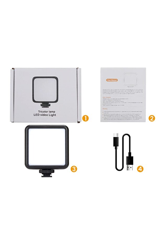 black LED Photo Studio Light for Tiktok Youbute Game Live Video Fill Lighting Portable Camera Video
