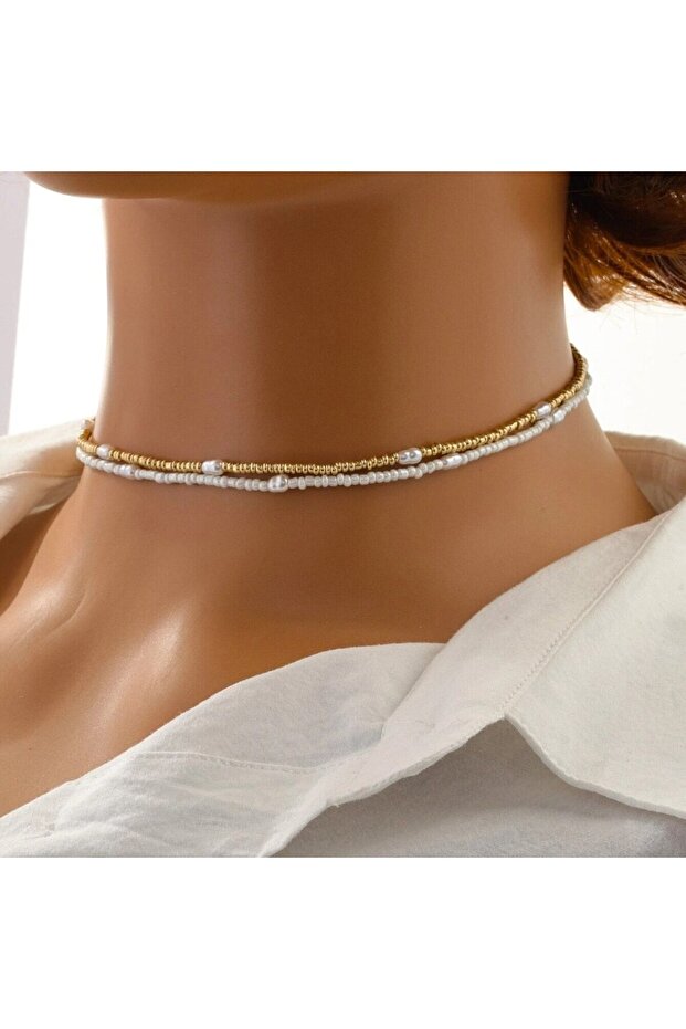 AXL40024 Obega 2 PCS Seedbeads Choker Neckalace Multi-LAYER Mixcolor Beaded Necklace Cute Handmade S