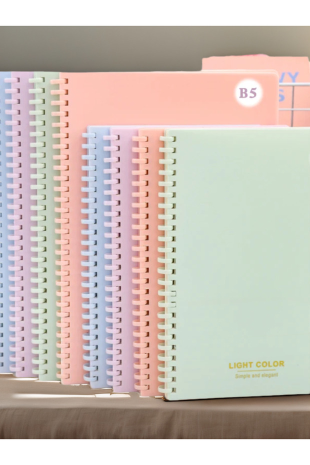 A5 Pink A5/B5 Multi color Soft Elastic Spiral Soft Coil Notebook 70 sheets, with an easy to tear inn - 7