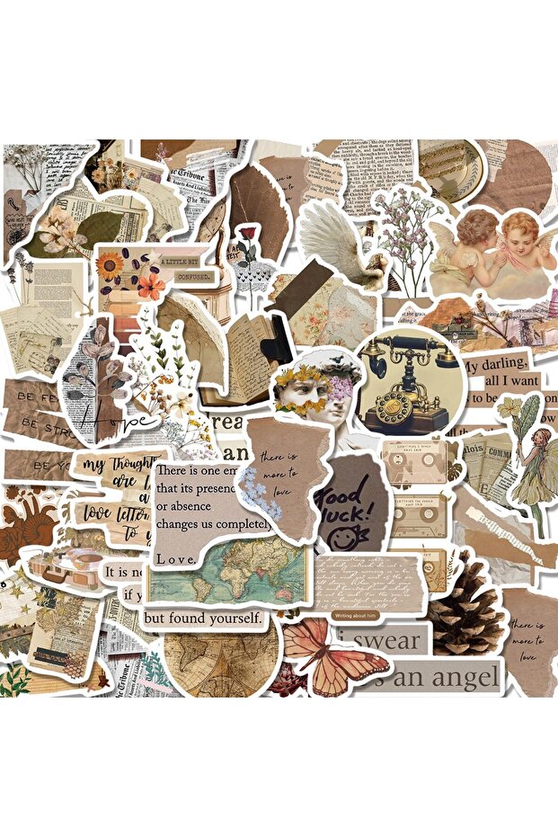 52PCS 52PCS Retro Art Vsco Graffiti Stickers Aesthetic Cartoon Decals Laptop Luggage Skateboard Phon