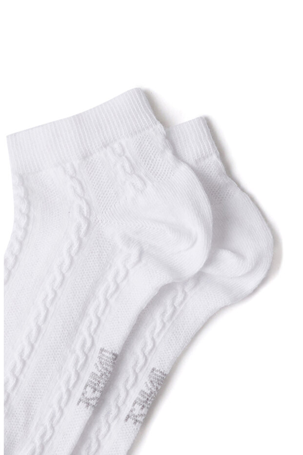 2li Beyaz Kadın Bambu Çorap Seti - 3