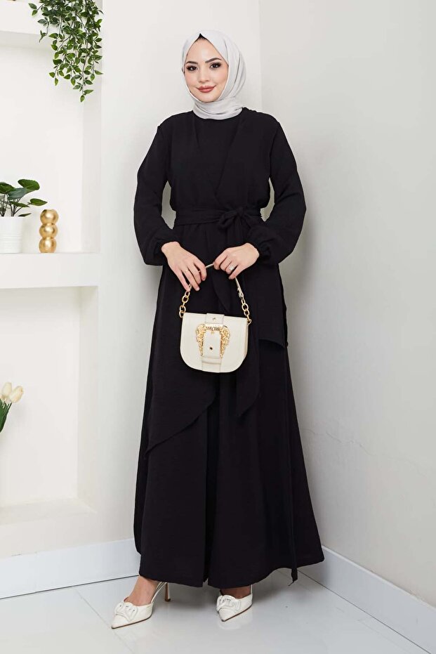 Hijab Double Suit Black 4743
