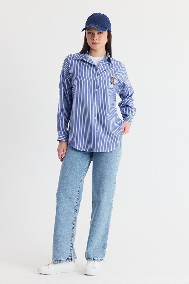 Cămașă oversize brodata Saks Teddy Bear 4689A - 3