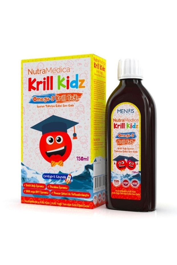 Krill Kidz Omega-3 150 ml Syrup - Supplement Liquid Food Containing Krill Oil
