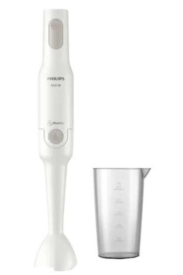 Promix Hr2531/00 Vertical Mixer, 650 W, 1 Speed Setting, Mixing Beaker and S-Blade Included, White
