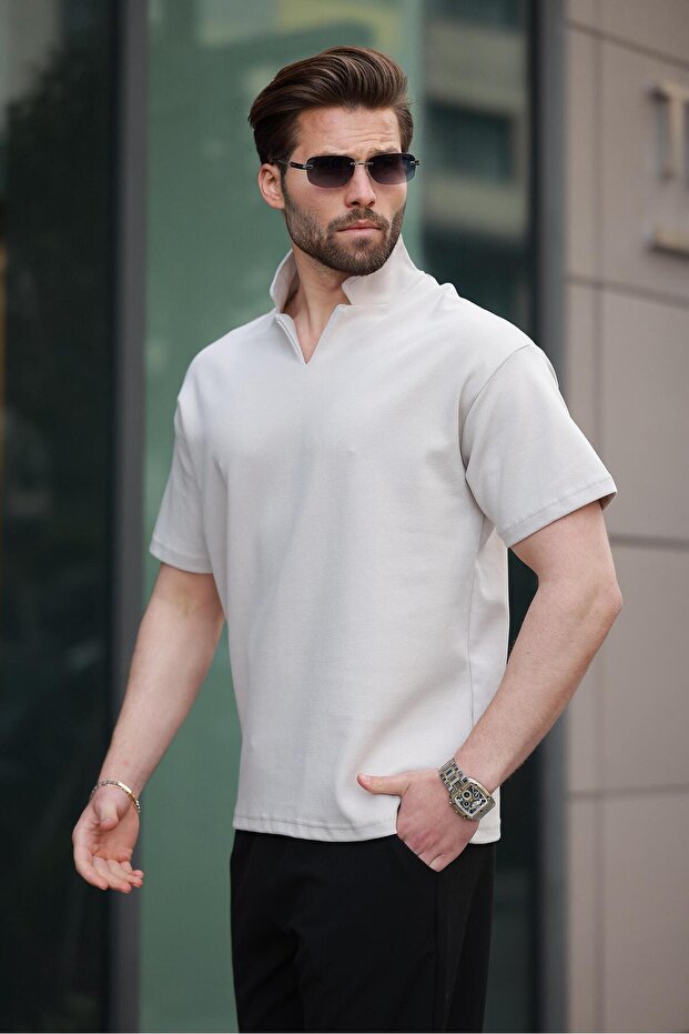 Ανδρικό μπλουζάκι Basic Polo Neck Stone Color E7145 - 3