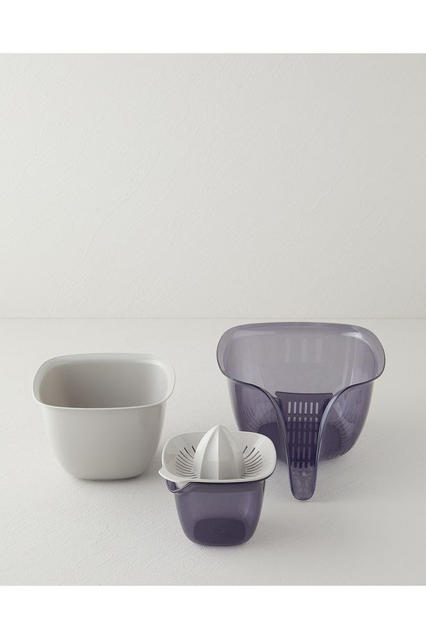 Fresco Plastik 4 Parça Süzgeç 3 x 1,8 x 0,5 Litre Antrasit - 2