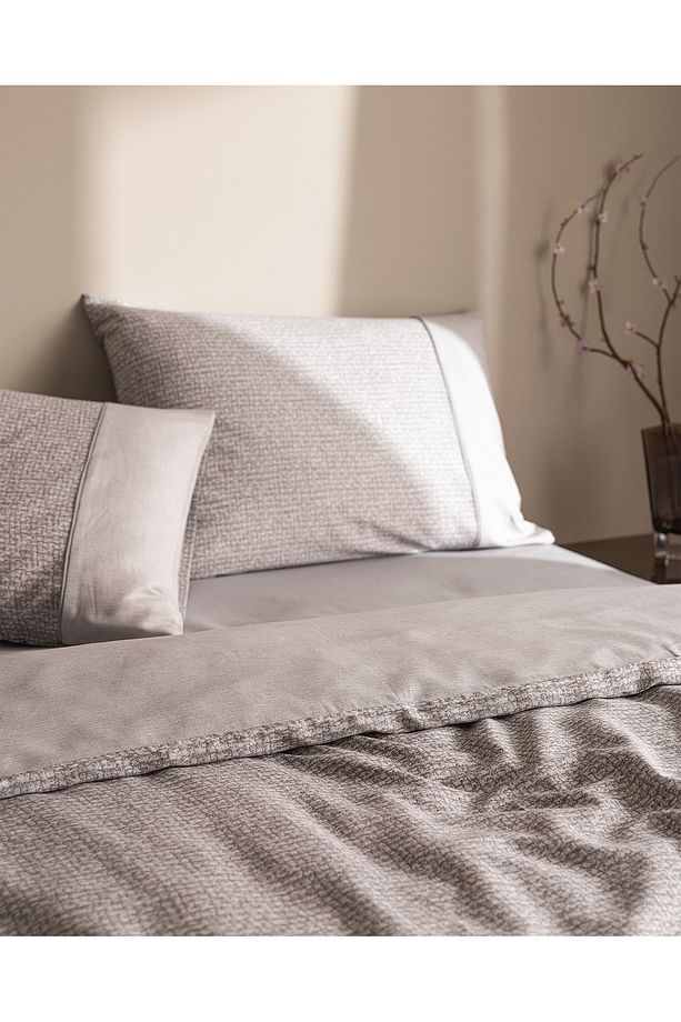 Orpen Tek Kişilik %100 Pamuk Coco Crep Baskılı Nevresim Takımı - Gri - 3