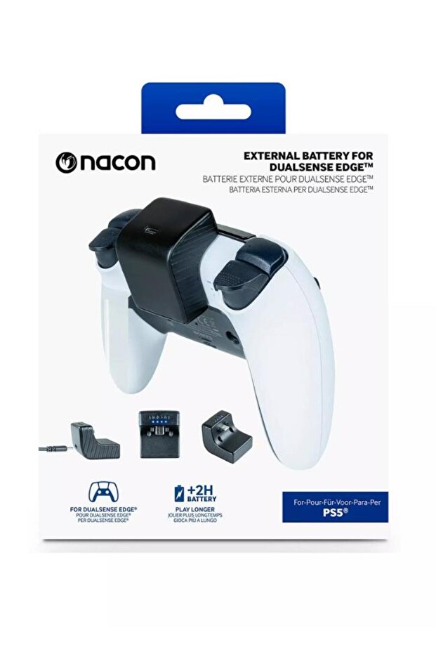 Nacon DualSense external battery for PlayStation 5 Controllers, 2 hours of autonomy (Black) - 1