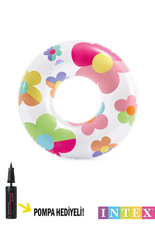 Intex Flower Patterned Children's Pool and Sea Bagel +8 Years 81 cm