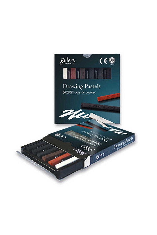 6lı Tam Boy Çizim Pasteli Karışık Set Basic - 1