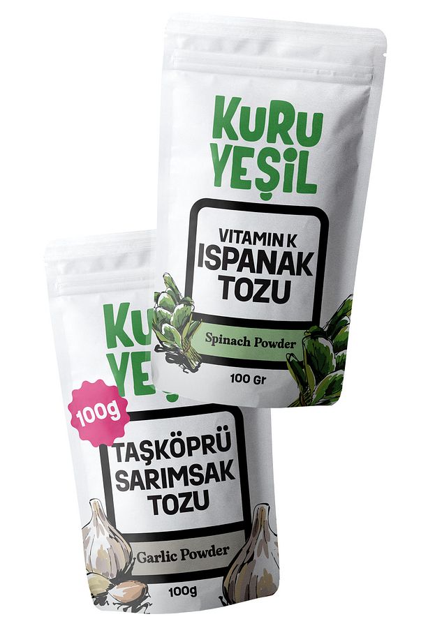 Sarımsak Tozu - Ispanak Tozu - Dried Vegetables - Glutensiz - Vegan Kuru Sebze Paketi - 200 gr - 1
