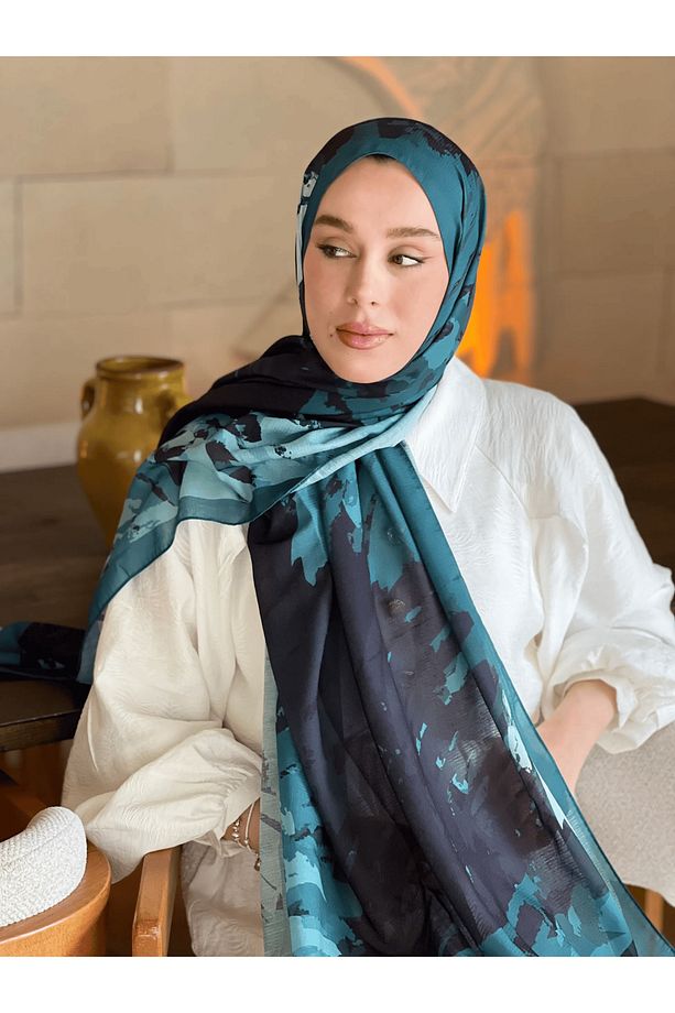 Okyanus Desen Lina Şal - 2