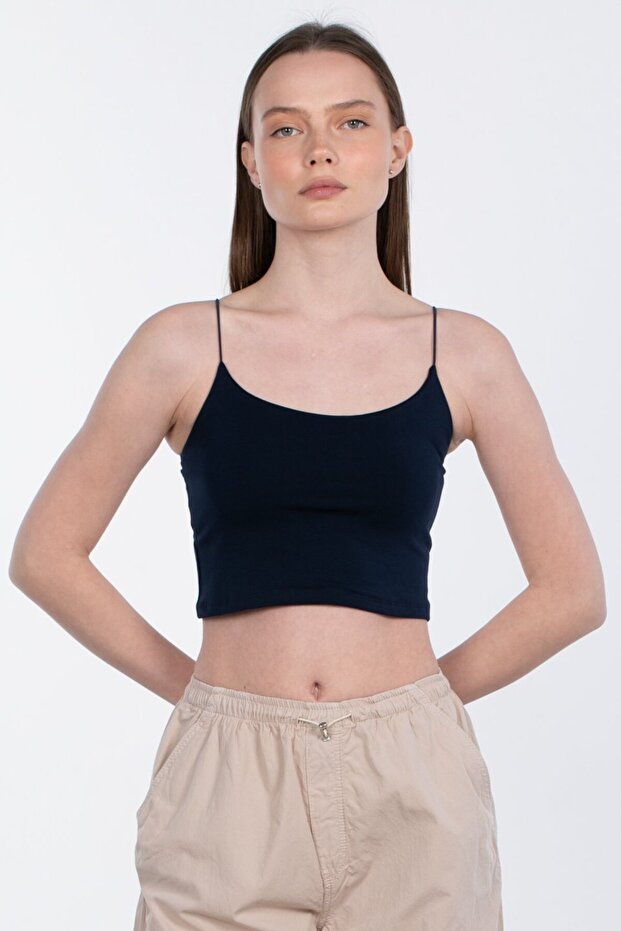 Crop Body with Rope Straps - Navy Blue
