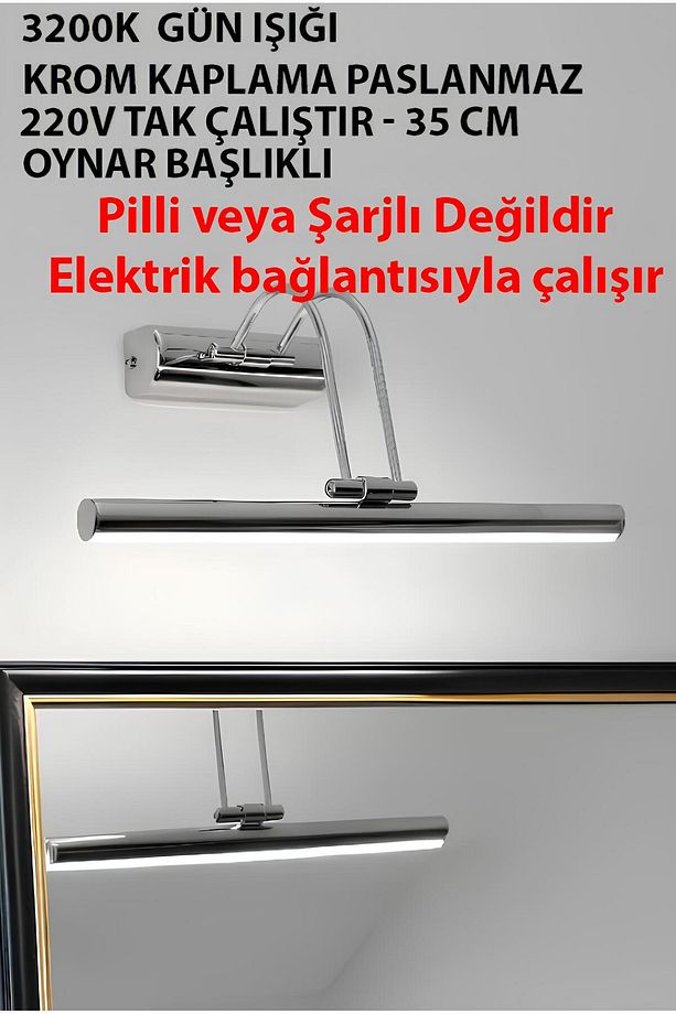 Kroma Günışığı Işık Banyo Duvar Ayna Tablo Aydınlatması Flüt Aplik Kuğu Aplik Ledli Aplik - 1