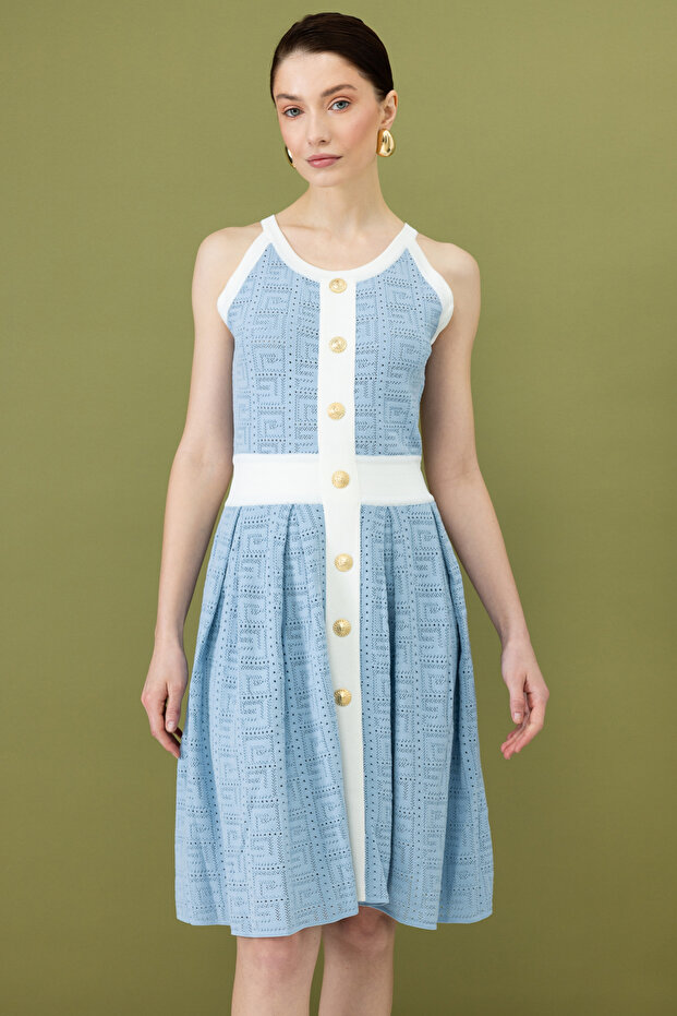 Kolsuz Triko Elbise - 1