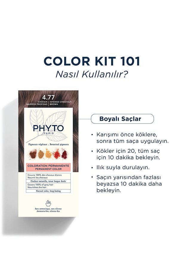 Color Amonyaksız Kalıcı Doğal Içerikli Bitkisel Saç Boyası 4.77 Yoğun Kestane Bakır - 4