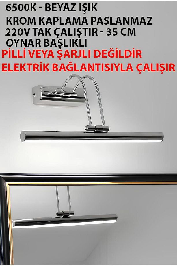 Krom Beyaz Işık Banyo Duvar Ayna Tablo Aydınlatması Flüt Aplik Kuğu Aplik Ledli Aplik - 1