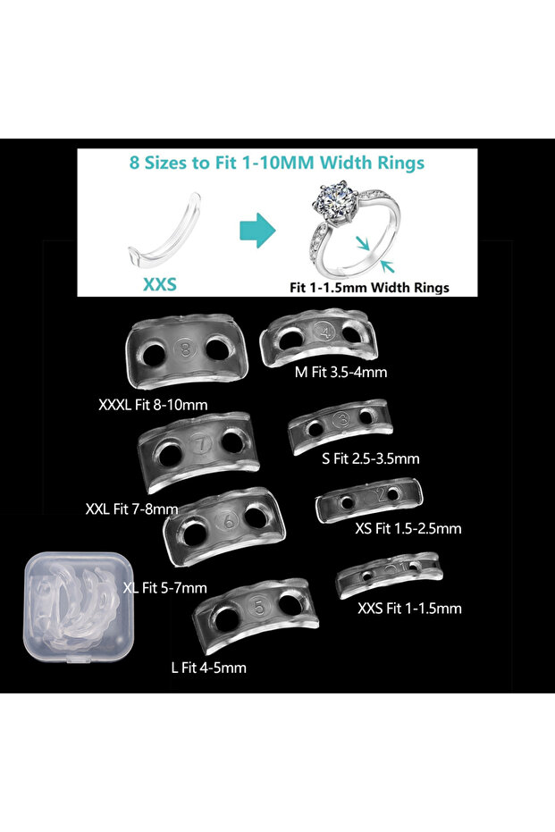 Style 3 4pcs/lot Transparent Spiral Based Ring Tools Spring Coil Ring Size Adjuster Guard Tightener
