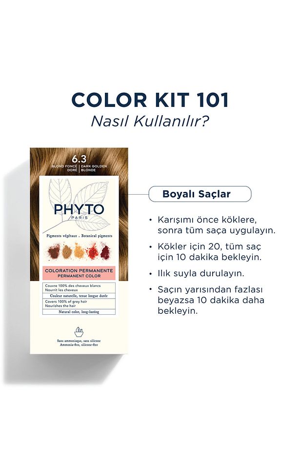 Color Amonyaksız Kalıcı Bitkisel Saç Boyası 6.3 Koyu Kumral Dore - 4