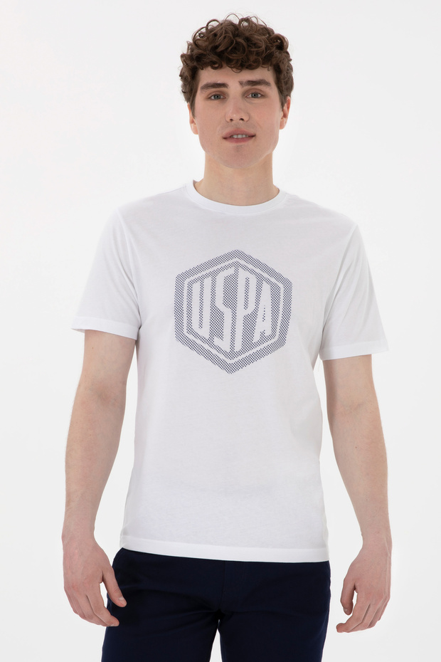 Men's Regular Fit Crew Neck White T-Shirt 50300382-Vr013