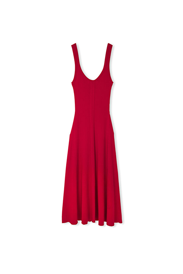 Askılı triko elbise - 3